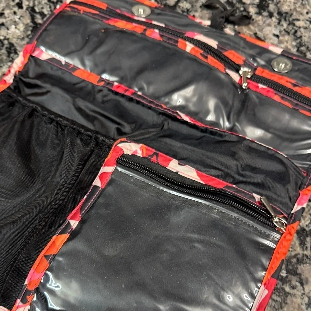 Nicole Miller Red and Black Cosmetic Bag EUC